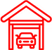 Red temple-like structure with ornate roof details.